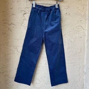 NWT Edgehill Collection Girls Corduroy Velvet Pants Sz 5 Blue Pull-On Pockets